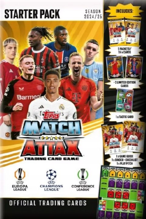 Match Attax 2025 STARTER PACK ALBUM NA KARTY PIŁKARSKIE UEFA CHAMPIONS